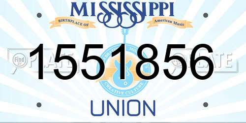 1551856 Mississippi License Plate