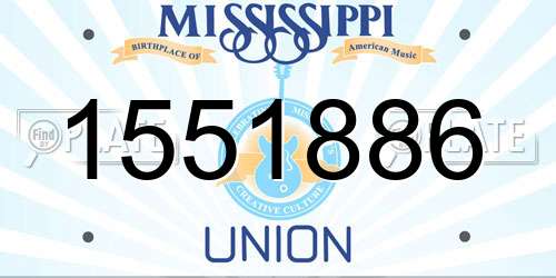 1551886 Mississippi License Plate