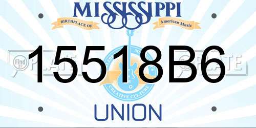 15518B6 Mississippi License Plate