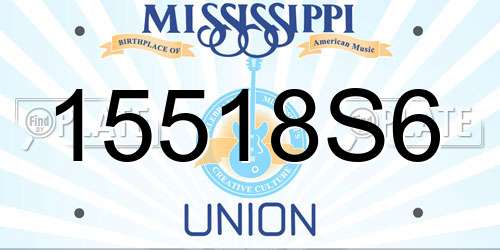 15518S6 Mississippi License Plate