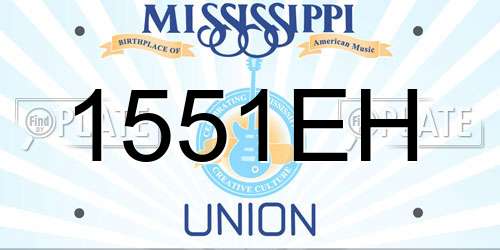 1551EH Mississippi License Plate