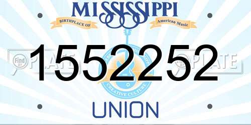 1552252 Mississippi License Plate