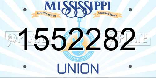 1552282 Mississippi License Plate