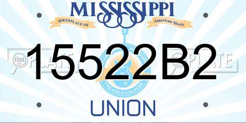 15522B2 Mississippi License Plate