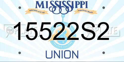 15522S2 Mississippi License Plate