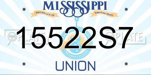 15522S7 Mississippi License Plate