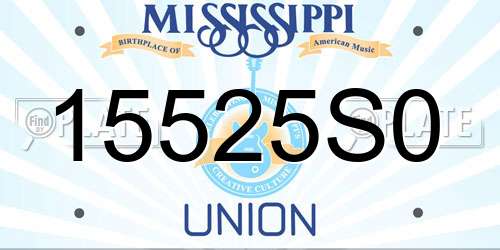 15525S0 Mississippi License Plate