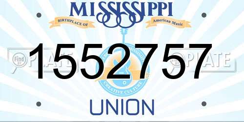 1552757 Mississippi License Plate