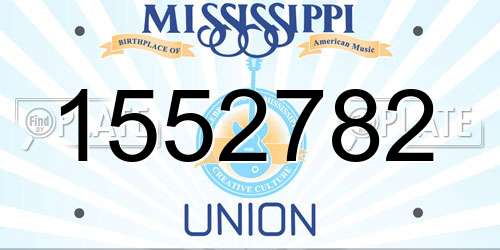 1552782 Mississippi License Plate