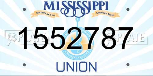 1552787 Mississippi License Plate