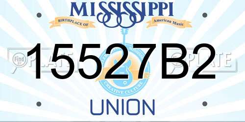 15527B2 Mississippi License Plate