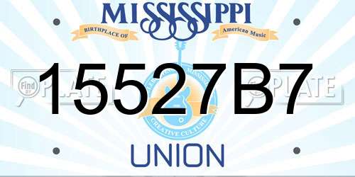 15527B7 Mississippi License Plate