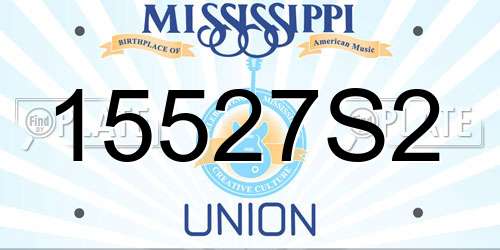 15527S2 Mississippi License Plate