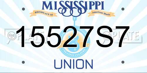 15527S7 Mississippi License Plate