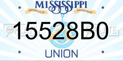 15528B0 Mississippi License Plate