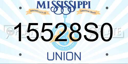 15528S0 Mississippi License Plate