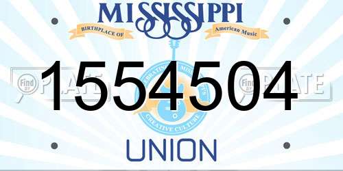 1554504 Mississippi License Plate