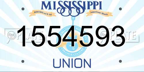 1554593 Mississippi License Plate