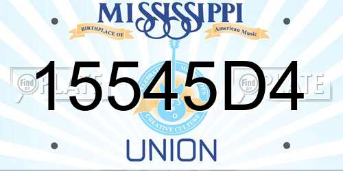 15545D4 Mississippi License Plate