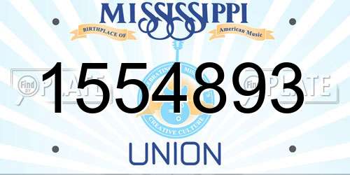 1554893 Mississippi License Plate