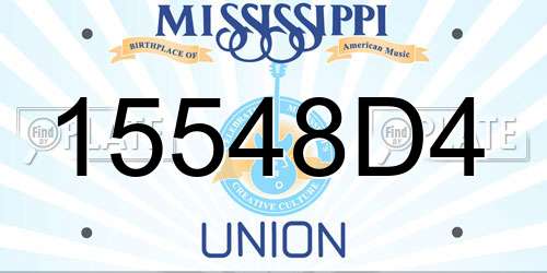 15548D4 Mississippi License Plate