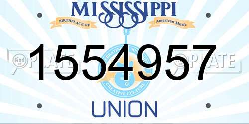 1554957 Mississippi License Plate