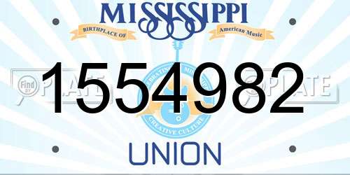 1554982 Mississippi License Plate