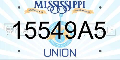 15549A5 Mississippi License Plate