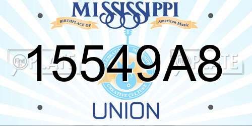 15549A8 Mississippi License Plate