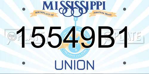 15549B1 Mississippi License Plate