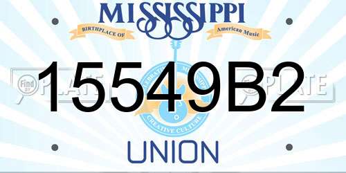 15549B2 Mississippi License Plate