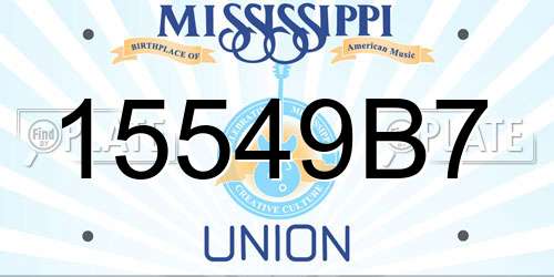 15549B7 Mississippi License Plate