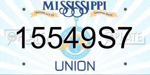 15549S7 Mississippi License Plate
