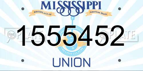 1555452 Mississippi License Plate