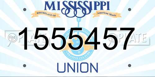 1555457 Mississippi License Plate