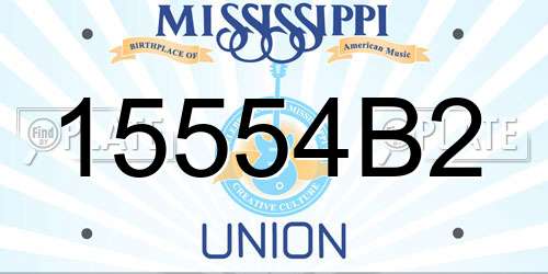 15554B2 Mississippi License Plate