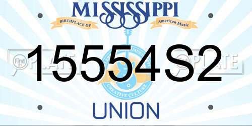 15554S2 Mississippi License Plate
