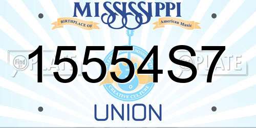 15554S7 Mississippi License Plate