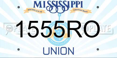 1555RO Mississippi License Plate