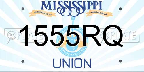 1555RQ Mississippi License Plate