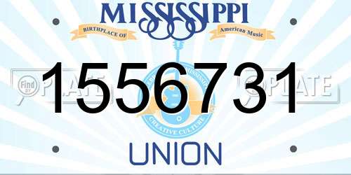 1556731 Mississippi License Plate