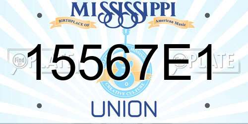 15567E1 Mississippi License Plate