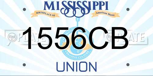 1556CB Mississippi License Plate