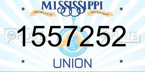 1557252 Mississippi License Plate