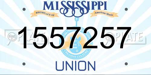 1557257 Mississippi License Plate