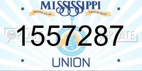 1557287 Mississippi License Plate