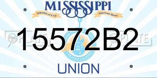 15572B2 Mississippi License Plate