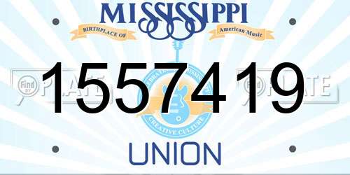 1557419 Mississippi License Plate