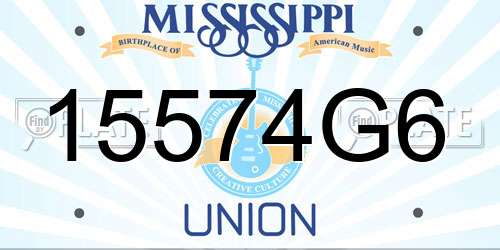 15574G6 Mississippi License Plate