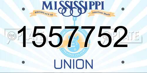 1557752 Mississippi License Plate